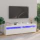 vidaXL vidaXL Szafki pod TV z LED, 2 szt., białe, wysoki połysk, 75x35x40 cm 1