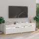 vidaXL vidaXL Szafki pod TV z LED, 2 szt., białe, wysoki połysk, 75x35x40 cm 4