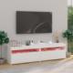 vidaXL vidaXL Szafki pod TV z LED, 2 szt., białe, wysoki połysk, 75x35x40 cm 6