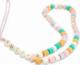 Guess Guess zawieszka GUSTFLWP Phone Strap różowy/pink Heishi Beads 1
