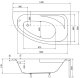 Wanna Besco WANNA ASYM CORNEA 140X80X54 LEWA +W 12