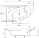 Wanna Besco WANNA ASYM CORNEA 140X80X54 LEWA +W 4