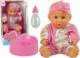 LeanToys Lalka Bobas Różowa Nocnik Siusia Pije Kokardka 24 cm 1