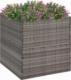 vidaXL Donica ogrodowa, szara, 80x80x80 cm, rattan PE 1