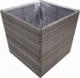 vidaXL Donica ogrodowa, szara, 80x80x80 cm, rattan PE 3