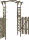 vidaXL Pergola z furtką, 116x40x204 cm, szara, lite drewno jodłowe 2