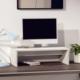 vidaXL vidaXL Podstawka na monitor, biała, 50x27x15 cm, lite drewno sosnowe 2