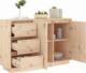 vidaXL Szafka, 111x34x75 cm, lite drewno sosnowe 4
