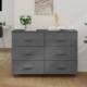 vidaXL Komoda, ciemnoszara, 113x40x80 cm, lite drewno sosnowe 1