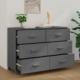 vidaXL Komoda, ciemnoszara, 113x40x80 cm, lite drewno sosnowe 3