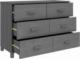 vidaXL Komoda, ciemnoszara, 113x40x80 cm, lite drewno sosnowe 7