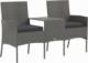 vidaXL 2-osobowa sofa ogrodowa ze stolikiem, polirattan, antracytowa 2