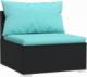 vidaXL 3-osobowa sofa ogrodowa z poduszkami, czarna, polirattan 2