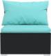 vidaXL 3-osobowa sofa ogrodowa z poduszkami, czarna, polirattan 3