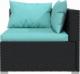 vidaXL 3-osobowa sofa ogrodowa z poduszkami, czarna, polirattan 5