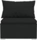 vidaXL 3-osobowa sofa z poduszkami, czarna, polirattan 4