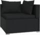 vidaXL 3-osobowa sofa z poduszkami, czarna, polirattan 5