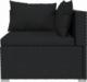 vidaXL 3-osobowa sofa z poduszkami, czarna, polirattan 6
