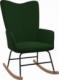 vidaXL Fotel bujany, ciemnozielony, tapicerowany aksamitem 1