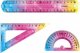 PBS Connect Zestaw geometryczny elastyczny Keyroad Rainbow Deco liniijka 20cm, ekierka 18cm kątomierz 10cm p24 4
