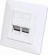 Intellinet Network Solutions Intellinet Gniazdo sieciowe podtynkowe 2x RJ45 Cat6 10G, STP, białe 1