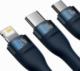 Kabel USB Baseus USB-A - USB-C + microUSB + Lightning 1.2 m Niebieski (CASS030003) 16