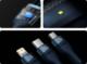 Kabel USB Baseus USB-A - USB-C + microUSB + Lightning 1.2 m Niebieski (CASS030003) 5