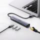HUB USB Ugreen 1x RJ-45 1x USB-C  + 3x USB-A 3.0 (UGR1219SLV) 24