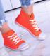 Pantofelek24 Wysokie damskie trampki pomarańczowe na wiosnę /F1-1 7408 S094/ 40 1