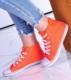 Pantofelek24 Wysokie damskie trampki pomarańczowe na wiosnę /F1-1 7408 S094/ 40 2