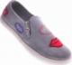 Pantofelek24 Zamszowe szare trampki slip on z ustami /G12-3 11961 S196/ 36 4