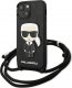 Karl Lagerfeld Karl Lagerfeld KLHCP13SCMNIPK iPhone 13 mini 5,4" hardcase czarny/black Leather Monogram Patch and Cord Iconik 1