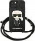 Karl Lagerfeld Karl Lagerfeld KLHCP13SCMNIPK iPhone 13 mini 5,4" hardcase czarny/black Leather Monogram Patch and Cord Iconik 2