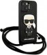 Karl Lagerfeld Karl Lagerfeld KLHCP13SCMNIPK iPhone 13 mini 5,4" hardcase czarny/black Leather Monogram Patch and Cord Iconik 3