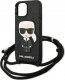 Karl Lagerfeld Karl Lagerfeld KLHCP13SCMNIPK iPhone 13 mini 5,4" hardcase czarny/black Leather Monogram Patch and Cord Iconik 5