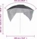 vidaXL vidaXL Parasol plażowy ze ściankami bocznymi, antracytowy, 215 cm 8