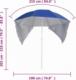 vidaXL vidaXL Parasol plażowy ze ściankami bocznymi, niebieski, 215 cm 8