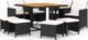 vidaXL vidaXL 9-cz. zestaw mebli ogrodowych z poduszkami, polirattan, czarny 2