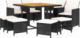 vidaXL vidaXL 9-cz. zestaw mebli ogrodowych z poduszkami, polirattan, czarny 3
