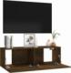 vidaXL vidaXL Ścienna szafka pod telewizor, przydymiony dąb, 100x30x30 cm 3