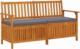 vidaXL vidaXL Ławka ze schowkiem i poduszką, 148 cm, drewno akacjowe 1