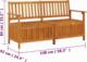 vidaXL vidaXL Ławka ze schowkiem i poduszką, 148 cm, drewno akacjowe 7