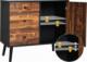 Costway Komoda retro z 3 szufladami i szafką z drzwiczkami 80 x 40 x 76,5 cm 8