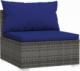 vidaXL vidaXL 3-osobowa sofa ogrodowa z poduszkami, szary rattan PE 3