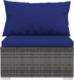 vidaXL vidaXL 3-osobowa sofa ogrodowa z poduszkami, szary rattan PE 4