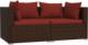 vidaXL vidaXL 2-osobowa sofa ogrodowa z poduszkami, polirattan, brązowa 1