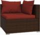 vidaXL vidaXL 2-osobowa sofa ogrodowa z poduszkami, polirattan, brązowa 4