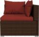 vidaXL vidaXL 2-osobowa sofa ogrodowa z poduszkami, polirattan, brązowa 5