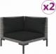 vidaXL vidaXL 3-cz. ogrodowy zestaw wypoczynkowy, ciemnoszary rattan PE 2