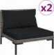 vidaXL vidaXL 3-cz. ogrodowy zestaw wypoczynkowy, ciemnoszary rattan PE 3